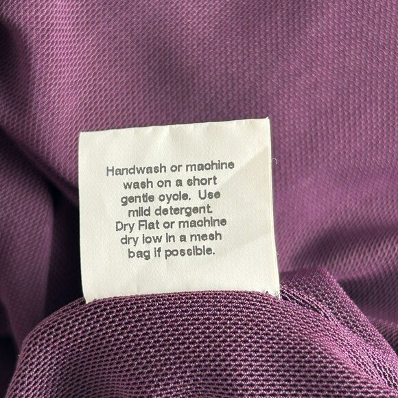 Cynthia Ashby Women's Crew Neck Sheer 3/4 Sleeve Casual Wrap Blouse Purple Small - Picture 5 of 8